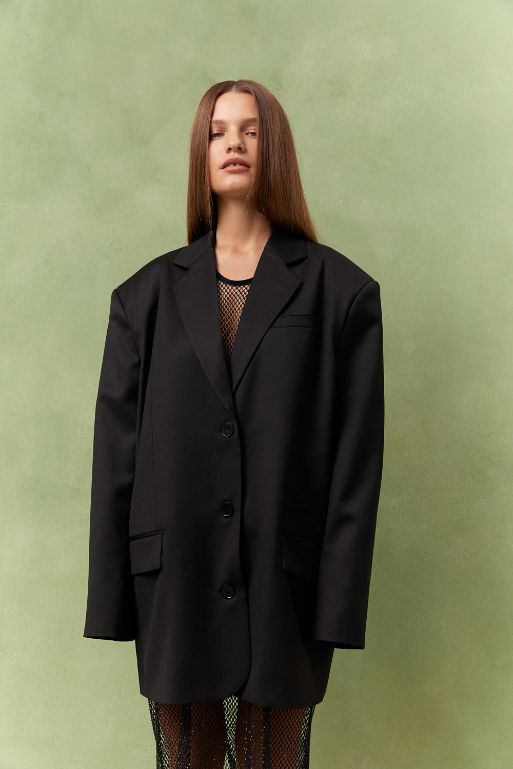 Свободный пиджак ((Бизнес чика)), черный