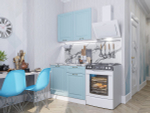 Прямая модульная кухня Ницца-05 Голубой - Дуб Вотан 2140*1000*600