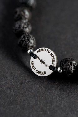 Браслет "Memo about Intention" шамбала с коннектором из лавы