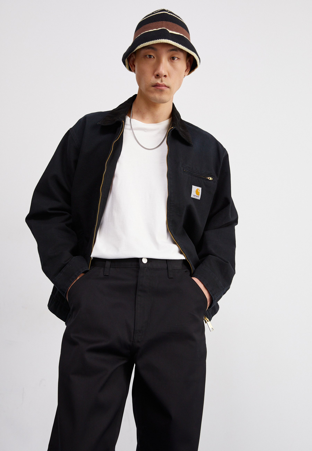 Carhartt WIP DENISON - Тканевые брюки - Чёрный
