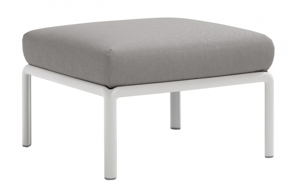 Пуф пластиковый с подушкой Nardi Komodo Pouf, белый, серый