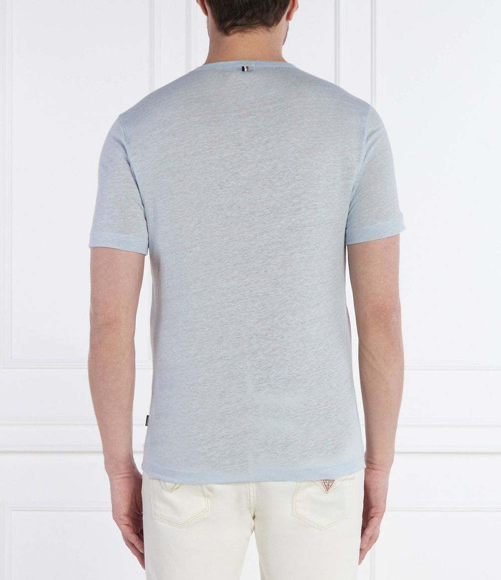 Льняная футболка Tiburt 456 BOSS BLACK - голубой(50511612)