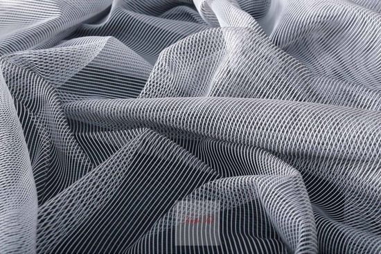 Короткий тюль-арка со стеклярусами. Клайм (серый)