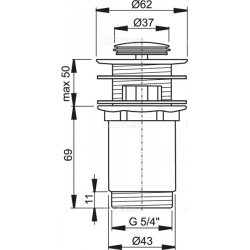 Донный клапан  для умывальника AlcaPlast  A391