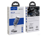 Автомобильный адаптер питания HOCO Z32 3.0A QC 3.0 (серый)