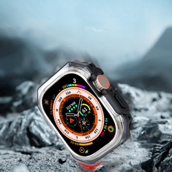 Чехол-бампер прозрачный с черными вставками от Dux Ducis для часов Apple Watch 46 мм на модели 10 серии, серия Tamo Series Case