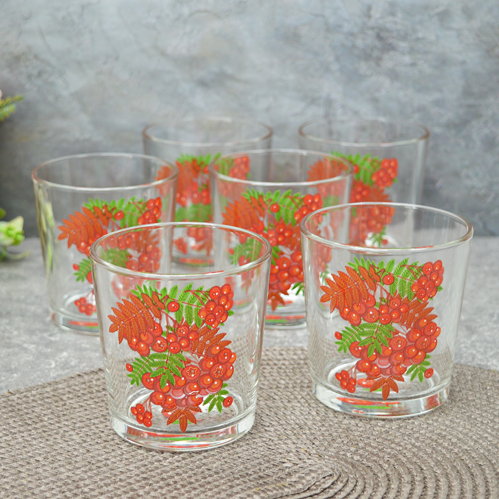 Набор стаканов 6шт 250мл "Рябинушка"