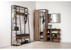 Готовая прихожая Гранд 15.124 дуб крафт табачный / кожзам HOLST Black