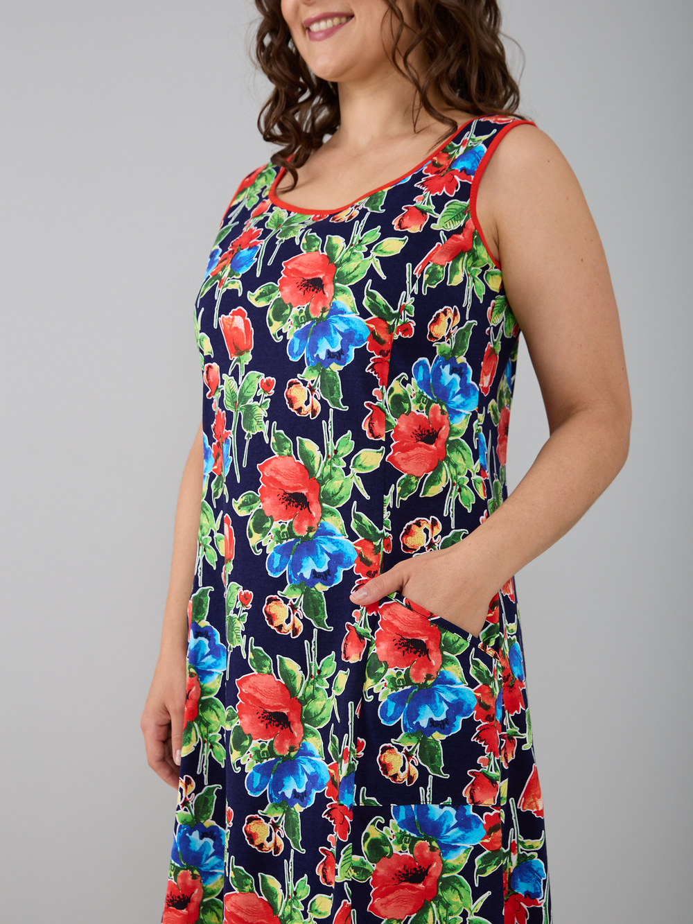 Платье П-012/тсиний-маки