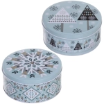 Банка жестяная «Снежинка» 1500мл 16,8*8,3см