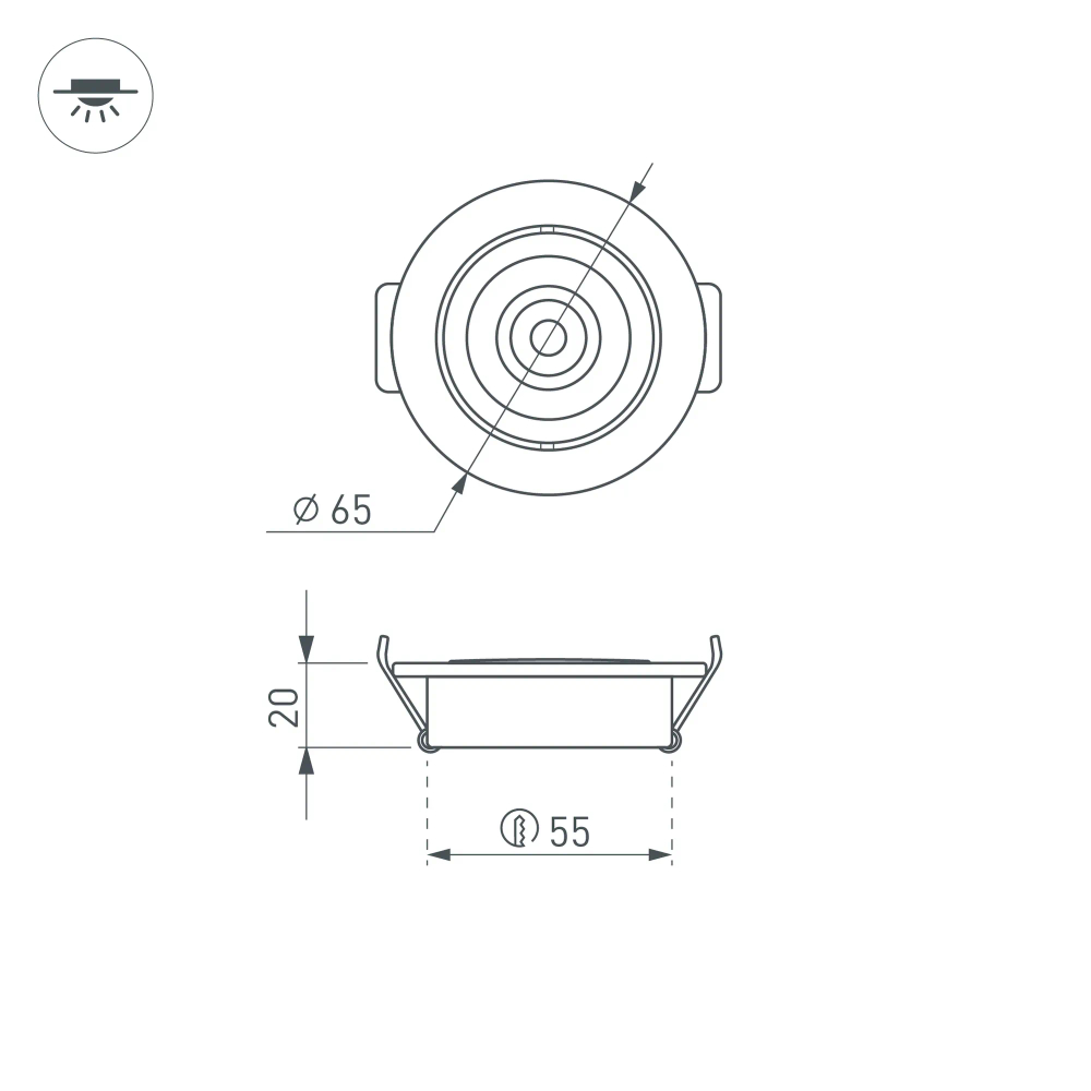 Светодиодный светильник LTM-R65WH 5W Day White 10deg (Arlight, IP40 Металл, 3 года) 020767