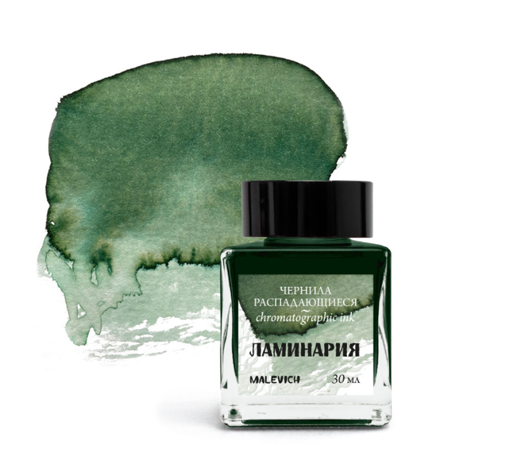 Чернила для рисования и каллиграфии Малевичъ, распадающиеся, ламинария, 30 мл