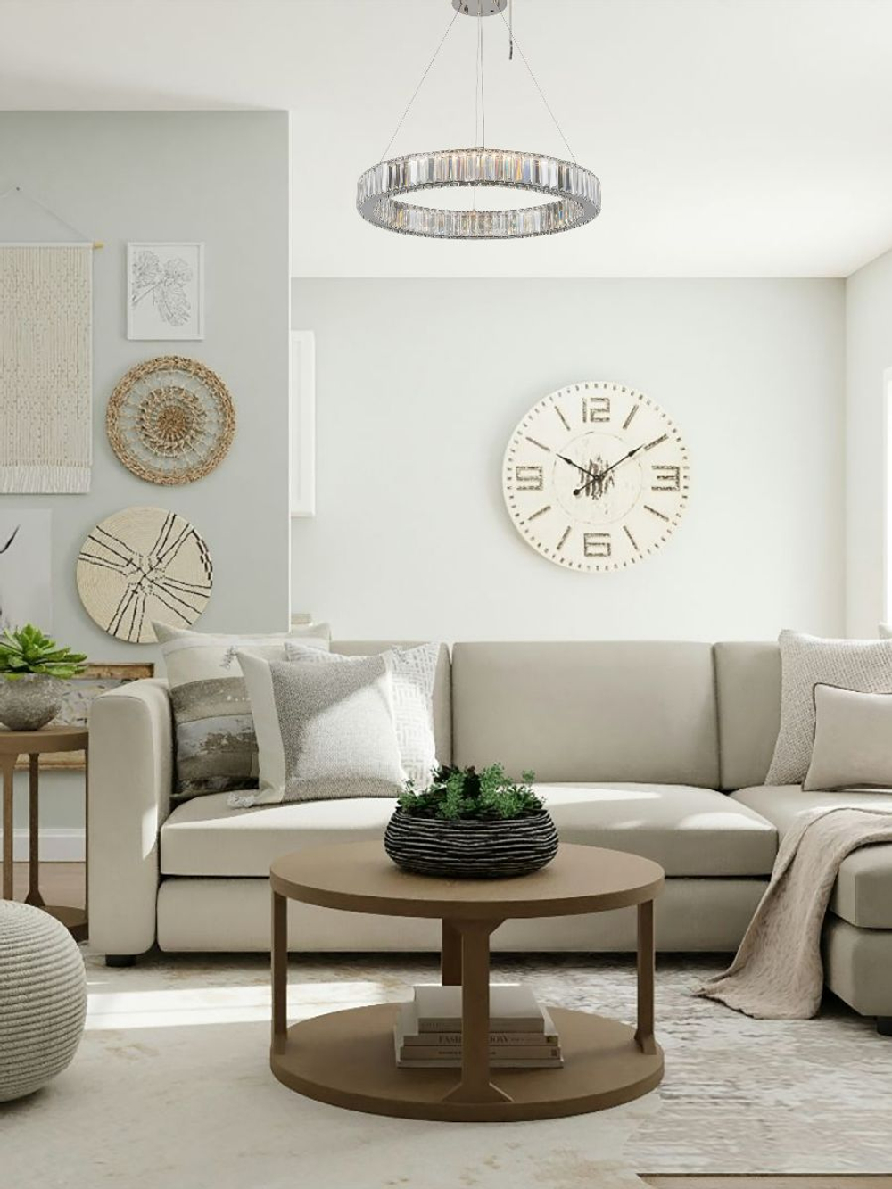 Люстра подвесная светодиодная Lanbos, LED 55 Вт, до 15 кв м, серебро