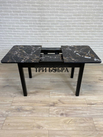 Стол стеклянный раздвижной "Чёрный мрамор"