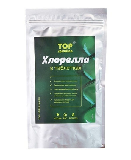 Хлорелла таблетки 250 г органик Top Spirulina