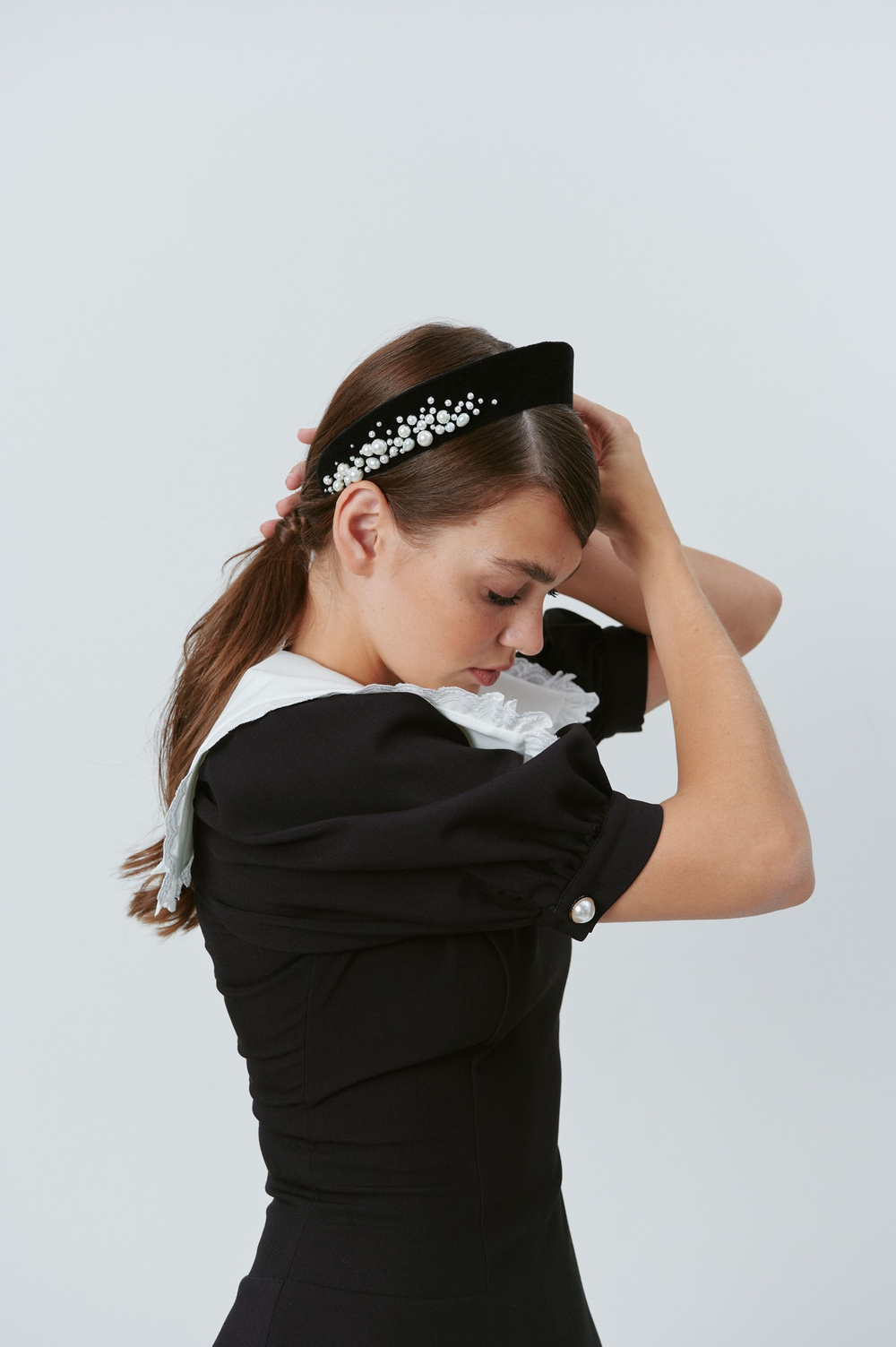 Кокошник с декором из жемчуга