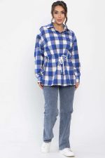 Рубашка хлопковая Джанет (электрик/белая) Б14271-4М LT Collection