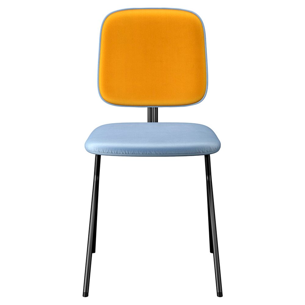 Стул Ror, Y, велюр, черный/голубой/желтый
