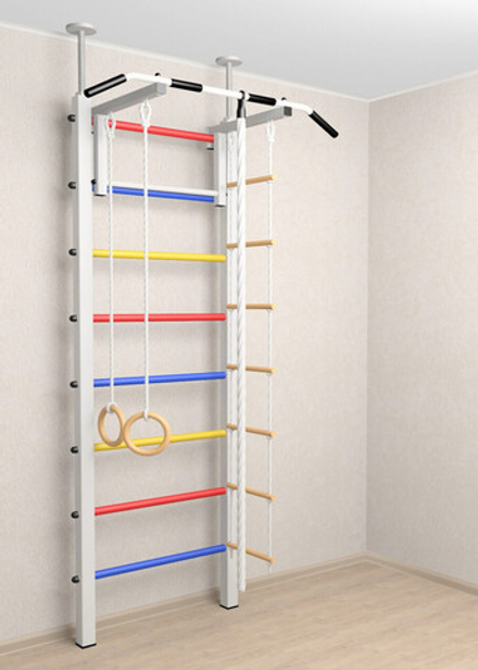 Шведская стенка Sv Sport враспор (Турник стандарт/Канат/Кольца/Лестница)