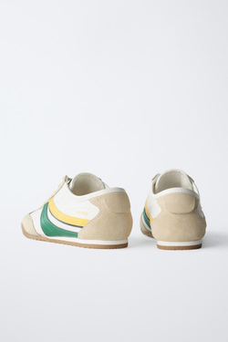 ZARA КРОССОВКИ В СТИЛЕ РЕТРО, БЕЛЫЙ