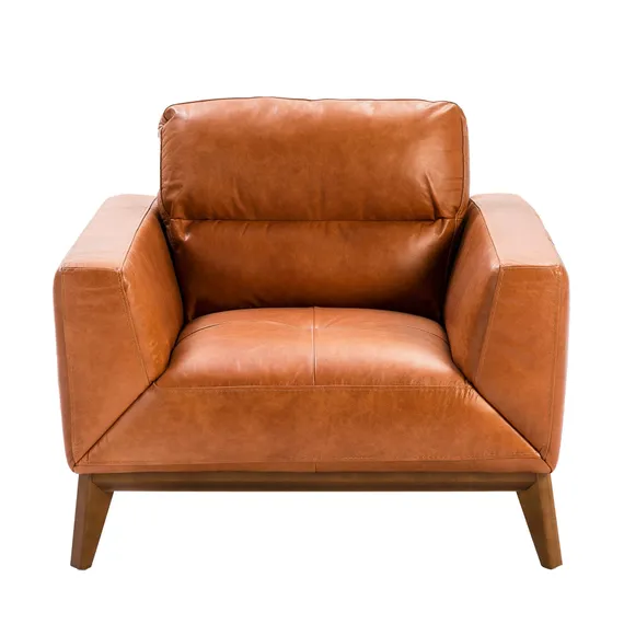 Кресло Angel Cerda KF1016-1P, коричневая кожа