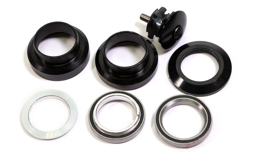 Рулевая колонка TRIX, 1-1/8", б/резьбовая, п/интегрированная, EC 34/28,6 EC 34/30, подшип. 41x30,15x7мм x45 -2шт, с якорем, высота 29,5мм, черн.