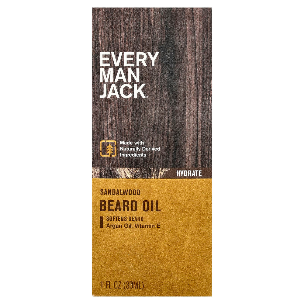 Every Man Jack, масло для бороды, сандаловое дерево, 30 мл (1 жидк. унция)