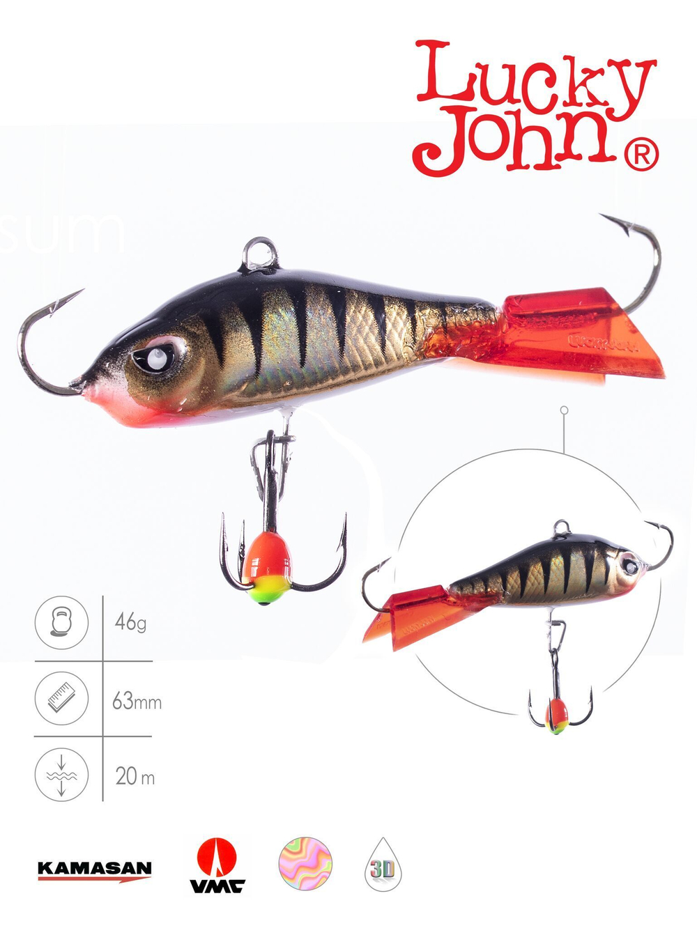 Балансир Lucky John BALTIC 4 с тройником 40мм/201 блистер