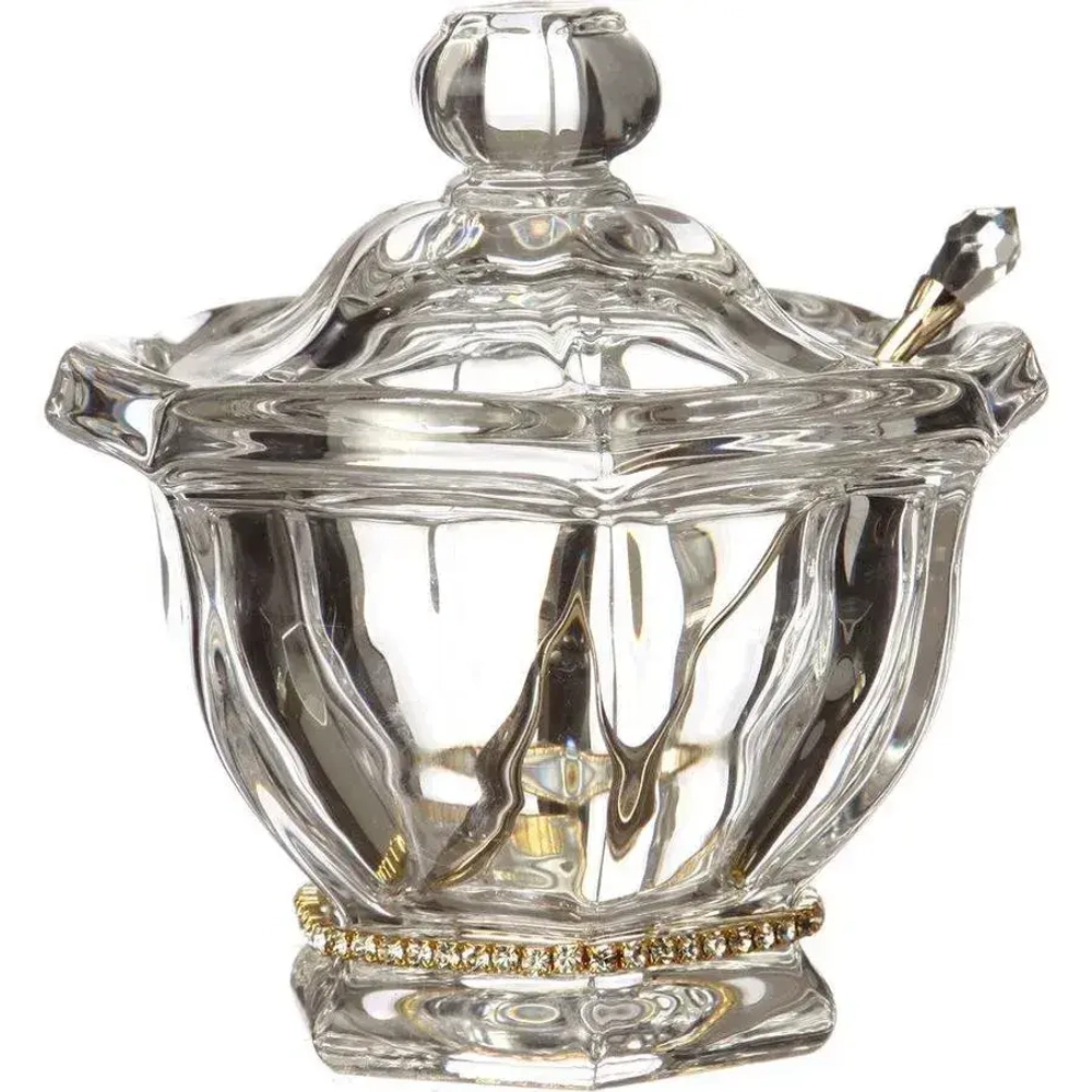 Банка для меда рублевка 250 мл. 12.5*12.5 см. + ложка. коллекция muza