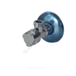 Кран латунь бытовой хром угловой G1/2"х3/4" Ру10 НР переходной маховик с отражателем Icma 90519AE07