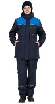 Костюм зимний женский "Лавина NEW" полукомбинезон (синий/василек)