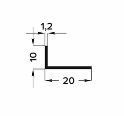 Профиль уголок Лука 20*10*1,2 Уп 05.2000.501л серебро