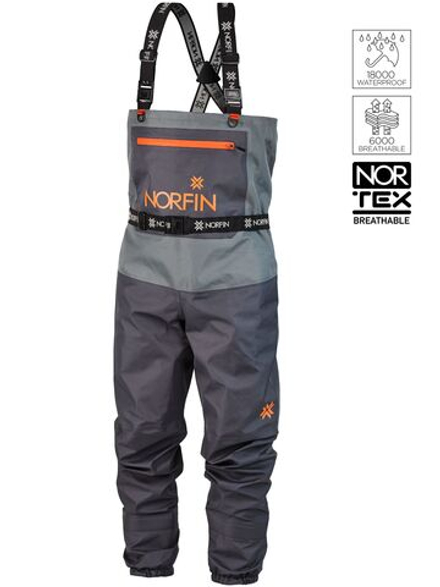 Полукомбинезон заброд. Norfin PILOT STOCKINGFOOT GRAY р.XLL