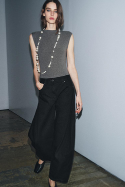 ZARA МЯГКОЕ БОДИ С ВОРОТНИКОМ-СТОЙКОЙ, ТЕМНО-СЕРЫЙ