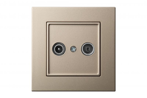 Розетка Телевизионная Проходная (TV+R) Шампань LIREGUS EPSILON