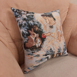 Декоративная гобеленовая наволочка для интерьерной подушки Рождественский подарок 38*38