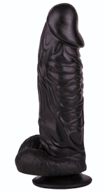 Большой чёрный фаллоимитатор на присоске - 20,5 см. (Цвет: черный)