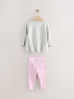 Толстовка и легинсы в комплекте для девочки Next E54-937, Розовый, Серый