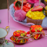 Бонбоньерка с медом на свадьбу, 35 грамм, стиль "Хохлома"