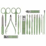 Универсальный набор для маникюра и педикюра 18 в 1 в футляре, STANDARD, зеленый, WBZ, 609489