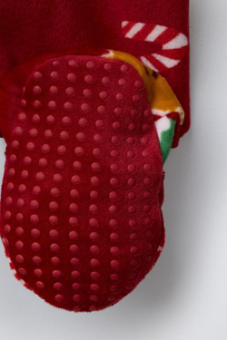 ZARA ВЕЛЮРОВЫЙ КОМБИНЕЗОН С ПРИНТОМ «ДЕРЕВЬЯ И ПЕЧЕНЬЕ», КРАСНЫЙ