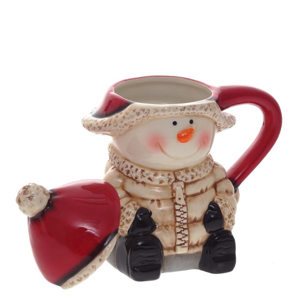 GAEM Кружка с крышкой "Снеговик", 500 мл, L14 W10 H17 см, 2в.