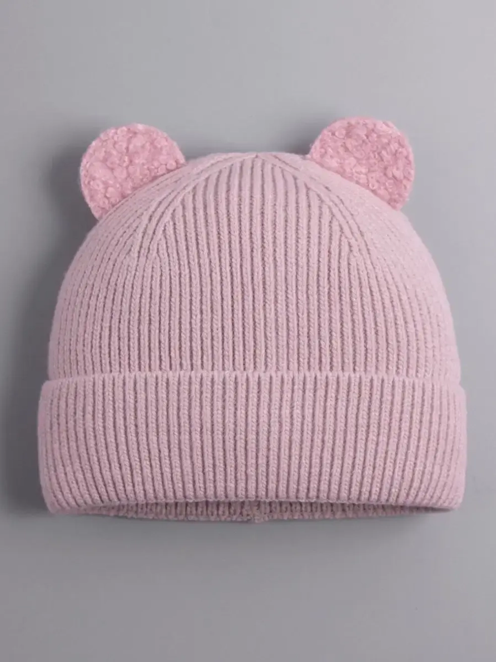 Шапка для девочки с ушками осенняя