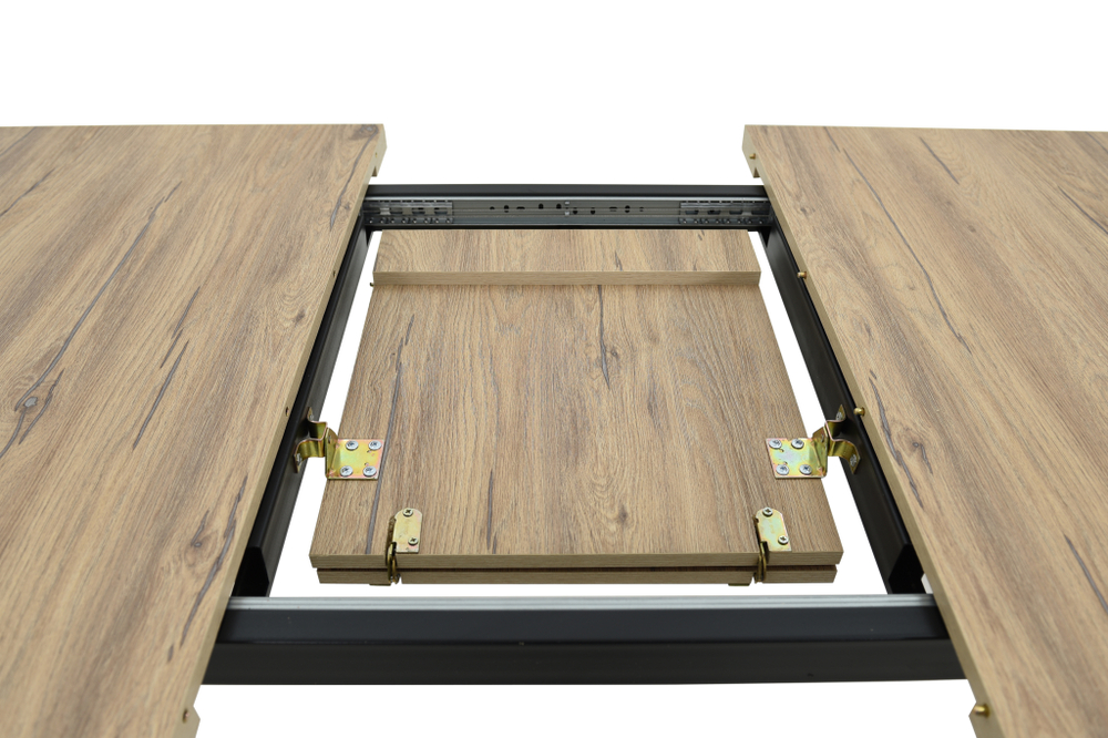 Стол Аврора Осло 140, Дуб Сильверджек Ореховый, Чёрный