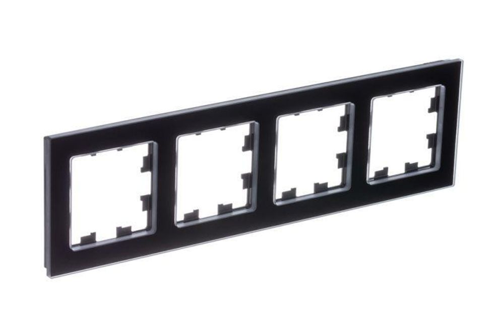 Рамка 4-м AtlasDesign Nature натур. стекло черн. SE ATN361004