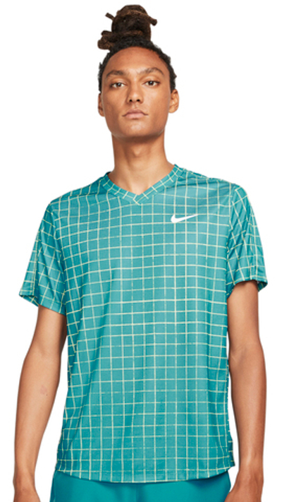 Мужская теннисная футболка Nike Court Dri-Fit Victory Top Print M - riftblue/white