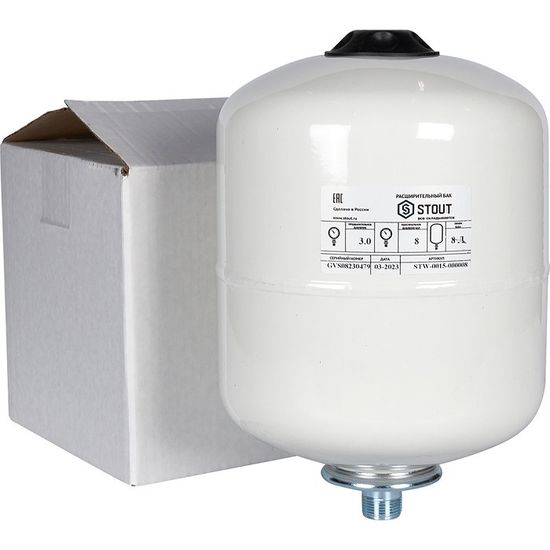 Расширительный бак Stout 8 для ГВС белый вертикальный (STW-0015-000008)