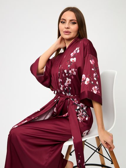 Халат женский шелковый Sakura