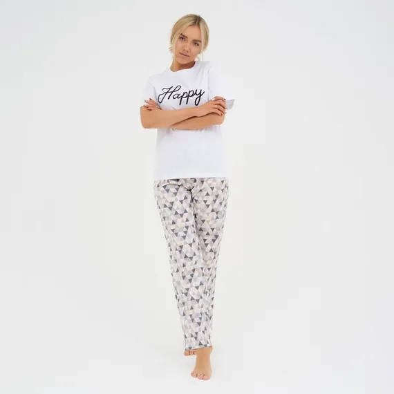 Брюки женские KAFTAN "Треугольники" р. 40-42, серый