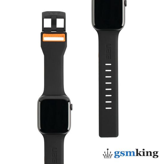 UAG Civilian Silicone Watch Strap for Apple Watch 42|44|45mm Black / Orange (Чёрный)19148D114097